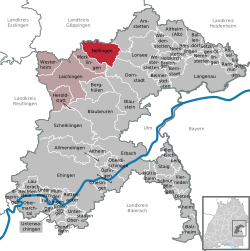 Elhelyezkedése Baden-Württemberg térképén