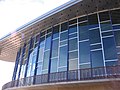 The windows of the Globe-News Center in downtown.