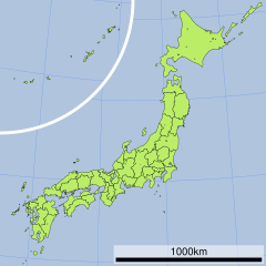 北見山地の位置（日本内）