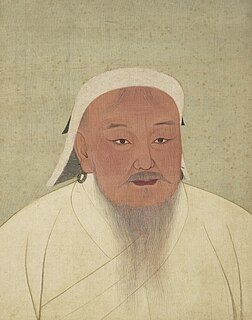 Portrait de Gengis Khan (XIVe siècle, musée national du Palais, à Taipei). (définition réelle 3 180 × 4 040)