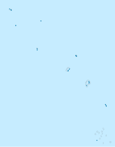 Mapa konturowa Tuvalu, u góry po lewej znajduje się punkt z opisem „Tokelau”