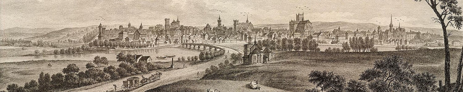 Vue de la ville d'Auxerre, sur le grand chemin de Dijon par Jean-Baptiste Lallemand.