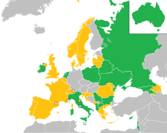 Mapa z zaznaczeniem państw uczestniczących