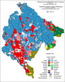 Језички састав Црне Горе по насељима 2011. године