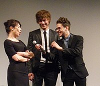 Anne Dorval, François Arnaud et Xavier Dolan, interprètes principaux de J'ai tué ma mère au Toronto International Film Festival de 2009