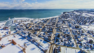 Aerial view of Algoma, Wisconsin