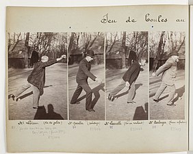 Jeu de boules au bois de Boulogne, février 1899.