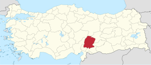 Location of Kahramanmaraş Province in Turkey