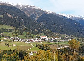 Blick über Disentis/Mustér nach Nordosten