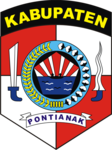 Lambang bekas Kabupaten Pontianak (1963-2014). Karena memiliki kesamaan nama dengan Kota Pontianak, kabupaten ini diganti namanya menjadi Kabupatén Mempawah.[1]