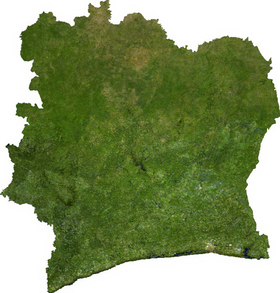 carte : Géographie de la Côte d'Ivoire