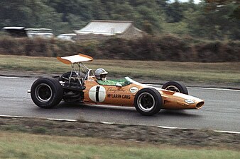 Denny Hulme op Watkins Glen in 1968.