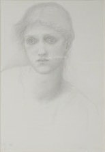 drawing of Julia's head 1873 by Burne-Jones