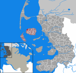 Läget för kommunen Dunsum i Kreis Nordfriesland