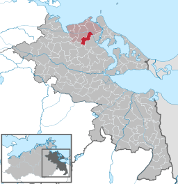 Läget för kommunen Katzow i Landkreis Vorpommern-Greifswald