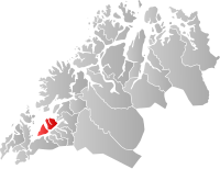 Kart som viser Ibestad kommune.