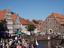 View of the old hanse-harbor of Stade