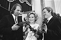 Karlheinz Stockhausen, Anneliese Rothenberger, and Edo de Waart, at the Dutch Edison awards, Concertgebouw Amsterdam (3 October 1969). Photo by Eric Koch (Anefo)