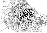 Figure-ground diagram of a European town (1819)