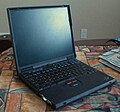 An IBM ThinkPad T22 or T23 before the sale to Lenovo