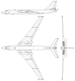 Dibuixo esquematico de Myasishchev M-4.