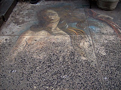 a rendition of Venus on a sidewalk in NYC