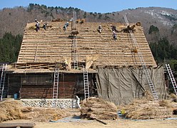 Paghirahay kan tiklad, Gassho-zukuri farmhouse, Japan