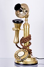 Candlestick telephone, exhibit at Museum of Telephone History