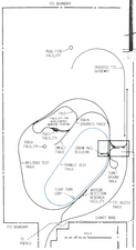 1981 map of TTCI site; map below shows buildings