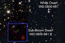 白色矮星WD 0806-661は、準褐色矮星級の伴天体を持つ。