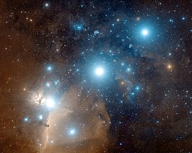 オリオンの三ツ星、右上の星がδ星