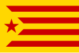 Senyera estelada roja, Catalunya (Spain)