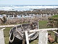 Situl arheologic viking reconstruit de la L'anse-aux-Meadows în vara lui 2002 (iunie 2002 mai precis)