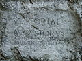 Roman inscription on the castle rock in Trenčín