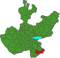 Location o the municipality in Jalisco