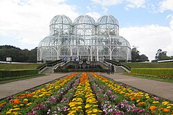 Botanical Garden greenhouse in Curitiba, Brazil - outside