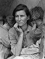 Migrant mother, fotografia simbòl de la crisi economica de 1929.