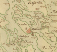 Karta av Vaxholm 1652-1739.[8]