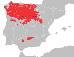 Distribución aproximada hacia 2015.