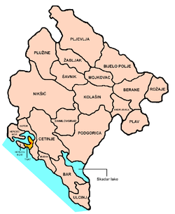 Kotor na mapě