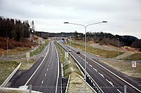 la ŝoseo E 18 en suda direkto en Vestfold (Norvegio)