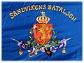 Den broderte fanen til buekorpset Sandvikens Bataljon. Foto: Nina Aldin Thune