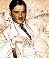 ภาพวาดเส้นของนักประพันธ์ Yevgeny Zamyatin ราวปี ค.ศ. 1923 โดย Boris Mikhailovich Kustodiev