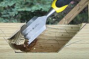 People using wood chisels - chiseling