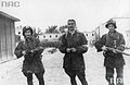 Polish Home Army soldiers (wearing Polish armbands) liberated German concentration camp Gęsiówka in August 5, 1944 in Warsaw.