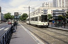 Tram de Nantes, arrêt de Bellevue, 1992