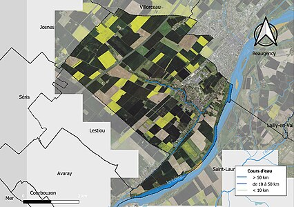 Carte orthophotographique de la commune en 2016.