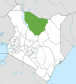 Location of Marsabit County (Green)