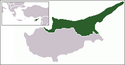 Location map of Turkish Republic of Northern Cyprus.