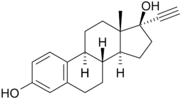 Structuurformule van ethinylestradiol